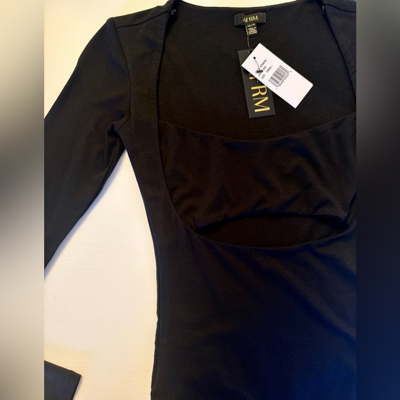 AFRM Black Cutout Long Sleeve Vail Bodysuit - Picture 7 of 10